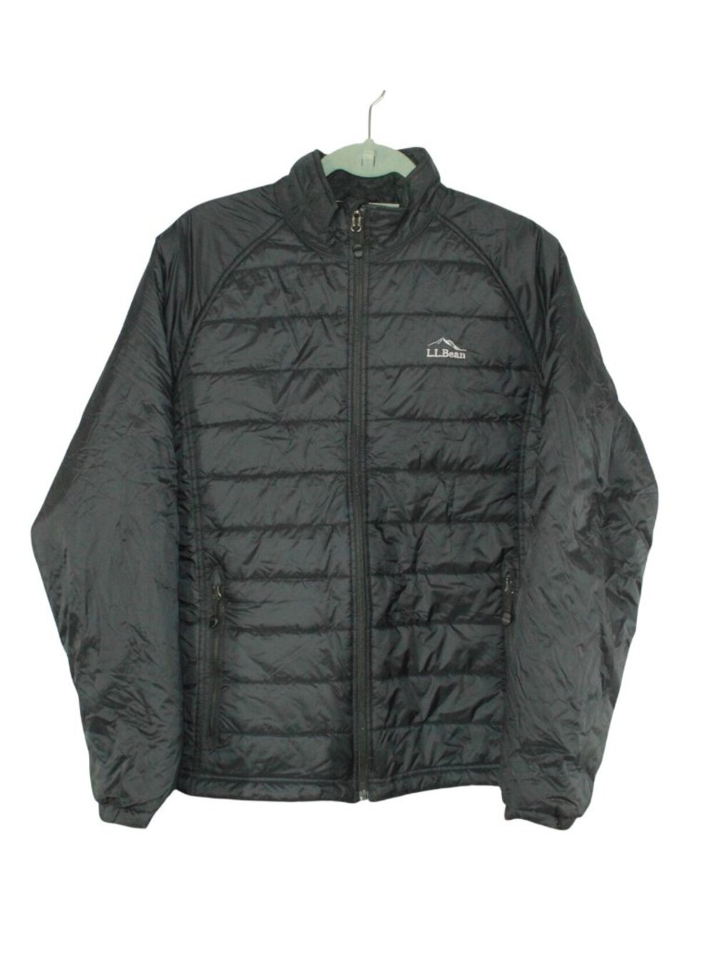 LL Bean Men's Size M Black PrimaLoft Liner Jacket Lightweight Insulated Full Zip